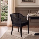SAFAVIEH Furniture – Rina Cane Dining Chair – 17.1″ Seat Height – Black – Rattan – Coastal Cane Design – Ideal for Dining Room, Kitchen – Fully Assembled (DCH9501C)