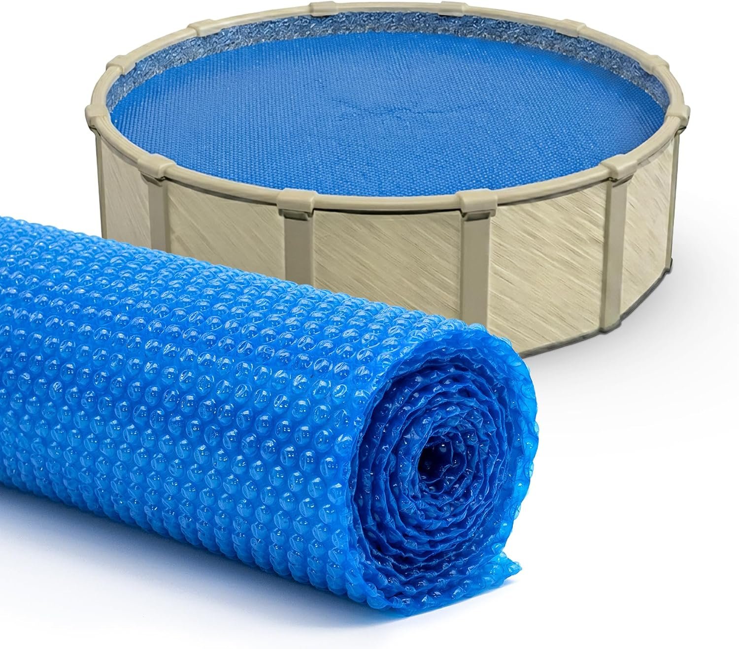 Sun2Solar Blue 24 ft Round Pool Solar Cover | 12 Mil | Heat Retaining Blanket for Inground & Above Ground Swimming Pools | Sun’s Energy Heats Pool | Bubble Heating Blankets | 1200 Series
