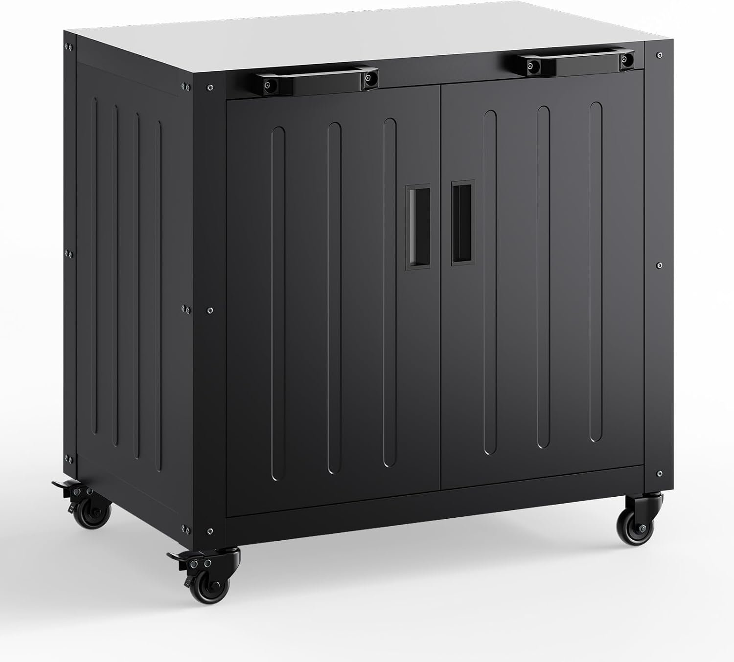 Outdoor Grill Cart with Storage Cabinet, Outdoor Cooking Table, Made Entirely of Stainless Steel, Grill Station for Kitchen Prep, Working Table, Lawn & Garden