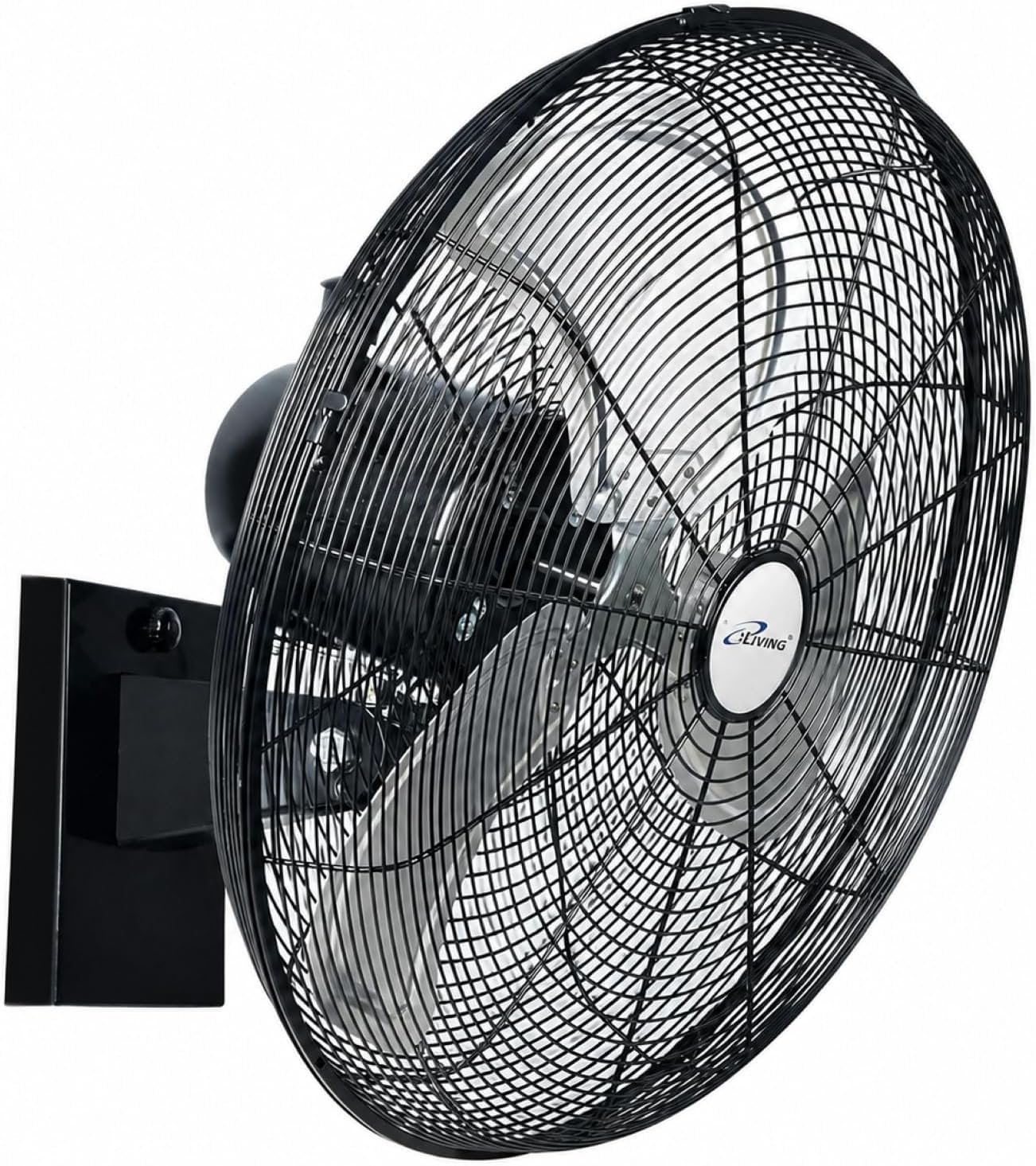 iLiving 20″ Outdoor Oscillating High Velocity Wall Fan with 4750 CFM Heavy Duty Weatherproof Motor, Variable Speed Adjustment for Workshop, Garage, Patios, Commercial and industrial, 20 inch,Black
