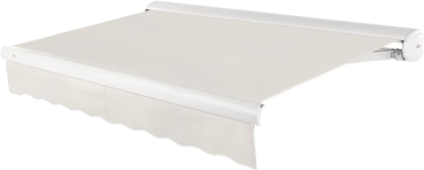 Awntech 10′ Full Cassette Left Motor (10′ x 8′) Retractable Patio Awning, Oatmeal Tweed