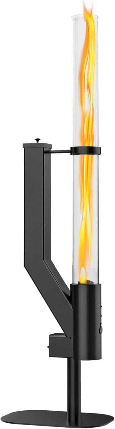 Rayzi 58 Inch Pellet Stove, Outdoor Decorative Wood Pellet Heater Burning Fireplace for Ambiance – Smokeless Flame for Patio Backyard Bonfire, Camping Party Holiday Garden Picnic