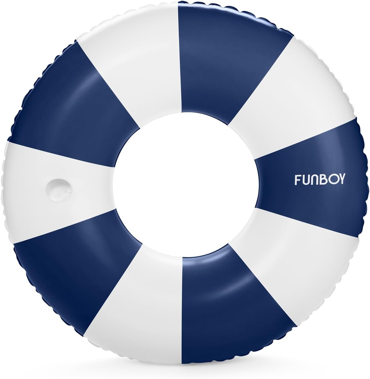 FUNBOY Giant Vintage Stripe Inflatable Tube Pool Float with Cup Holder 48″ Large Pool Float for Adults Inner Tube Swimming Pool Toys Swim Rings Pool Lounger Float for Pool Party & Summer