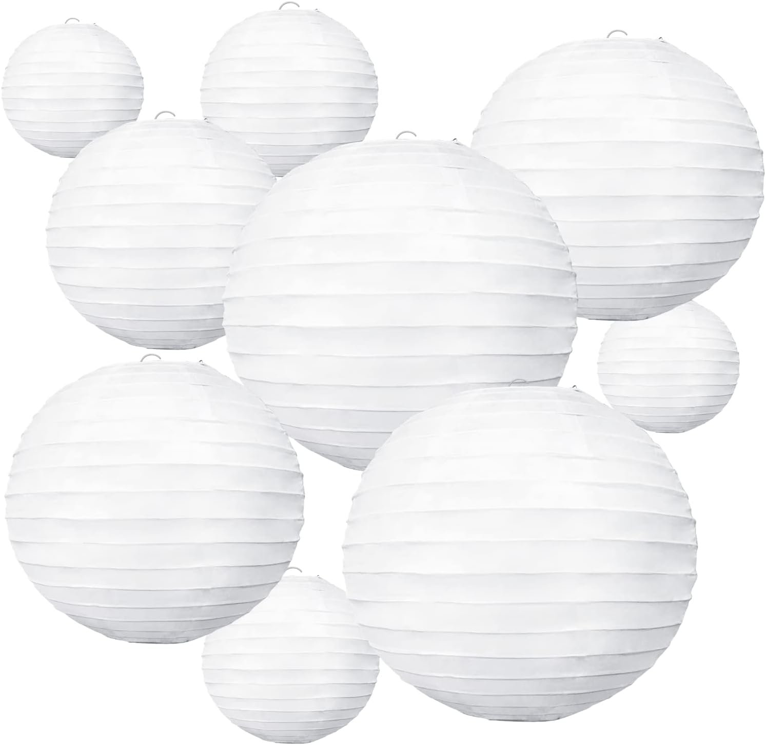 BEISHIDA White Paper Lanterns 10Pcs 4/6/8/10/12 Inch Round Chinese Lamp | Paper lanterns party decorations,Chinese/Japanese Paper Lanterns,Birthday,Wedding,Christmas,Bridal Home decorative outdoor