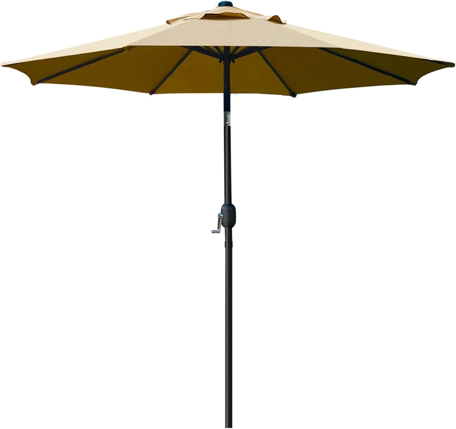 Sunnyglade 9′ Patio Umbrella Outdoor Table Umbrella with 8 Sturdy Ribs (Tan)