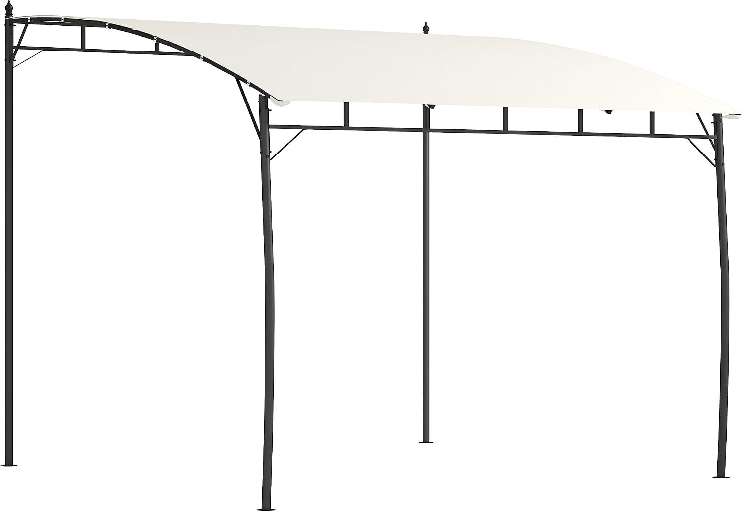 Outsunny 10′ x 10′ Outdoor Pergola Gazebo with UV-Resistant Canopy Cream | Metal Frame, Sun Shade Shelter, for Porch, Patio, Deck, Backyard