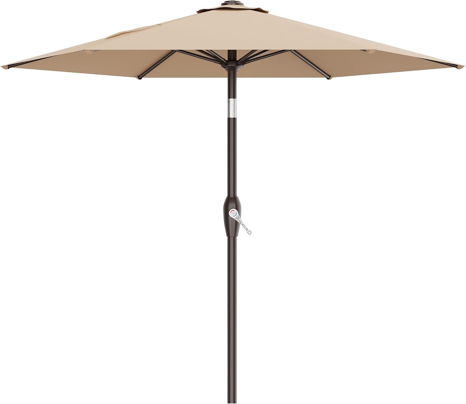 AreShark 7.5FT Patio Umbrella Table Market Umbrella w/Tilt and Crank, Heavy-Duty Outdoor Umbrellas for Pool, Deck, Garden and Backyard, Beige