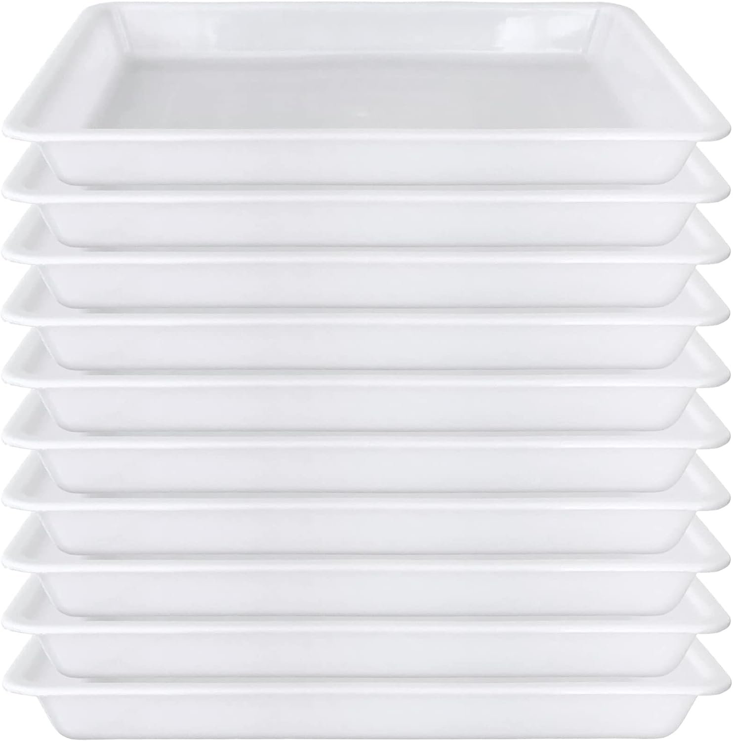 10 Pack Plastic Art Trays,Activity Crafts Tray,Organizer Tray,Serving Tray for Home,School,Kids,DIY Projects,Painting,Beads (White)