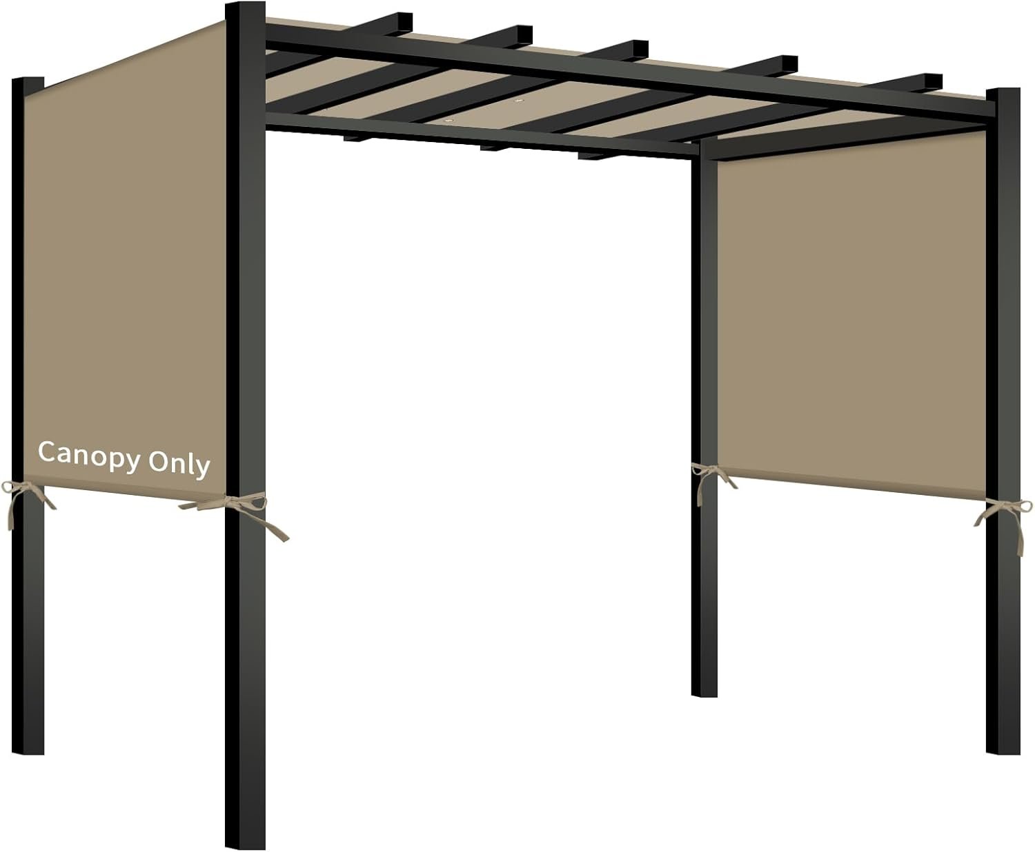 Universal Canopy Cover Replacement for 17×6.8 Ft Outdoor Pergola Structure, Garden Pergola Shade for Gazebo Patio Porch Balcony, Outdoor Waterproof Pergola Canopy Top(Cover Only) (Khaki) | Waterproof Sun Fabric, Adjustable Sliding Design, UV Resistant, for Patio, Porch, Balcony, Garden and Deck