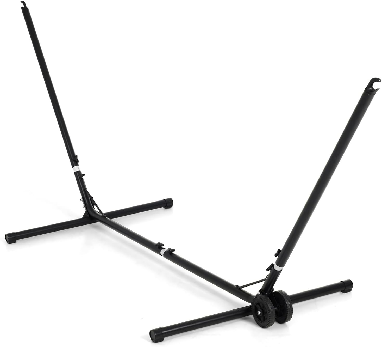 Backyard Expressions Adjustable One Size Fits All Hammock Stand with Wheels – 9FT Steel Heavy Duty Portable Frame, 450 lb Capacity, Easy No-Tool Assembly