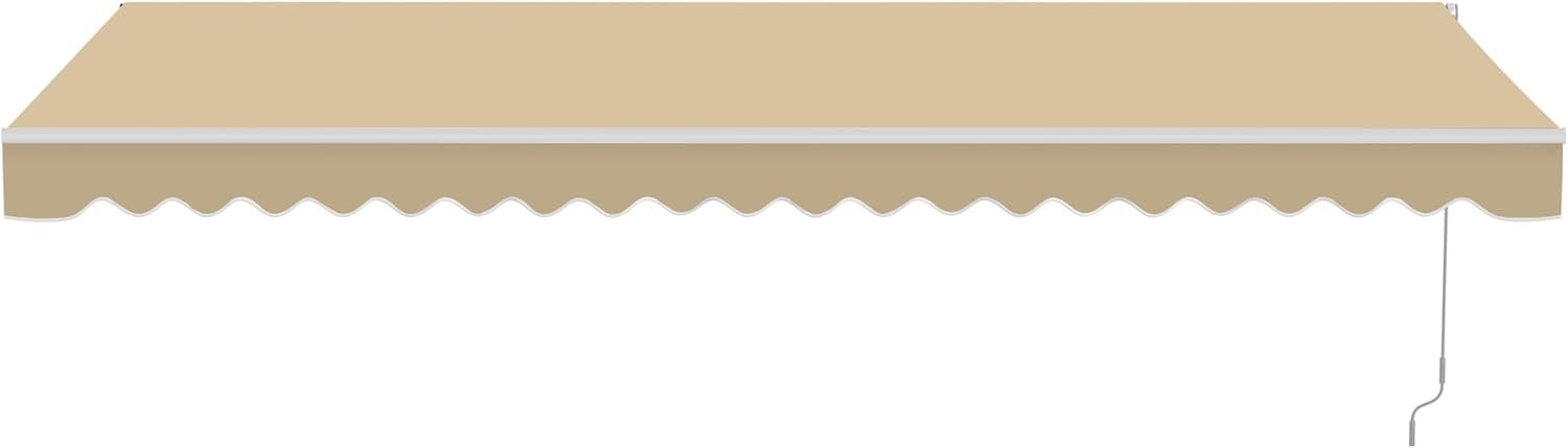 ALEKO Electric Patio Awning Caribbean White Frame 20×10 Desert Sand | Retractable sunshade for decks and balconies, remote-controlled extension, water-resistant fabric, rust-free aluminum frame