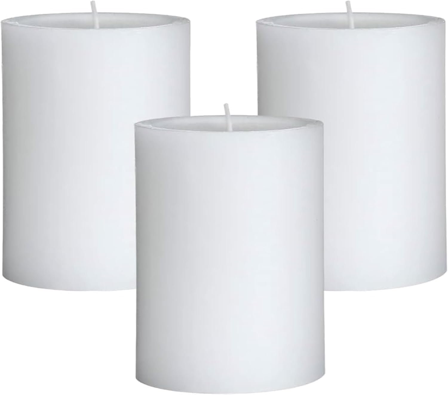 Mister Candle – Citronella Candles, Ideal for Outdoor & Indoor Use, 3″x4″ White Pillar Candles Set of 3, Hand Poured, Premium Wax & Dripless, 60 Hour Burn Time