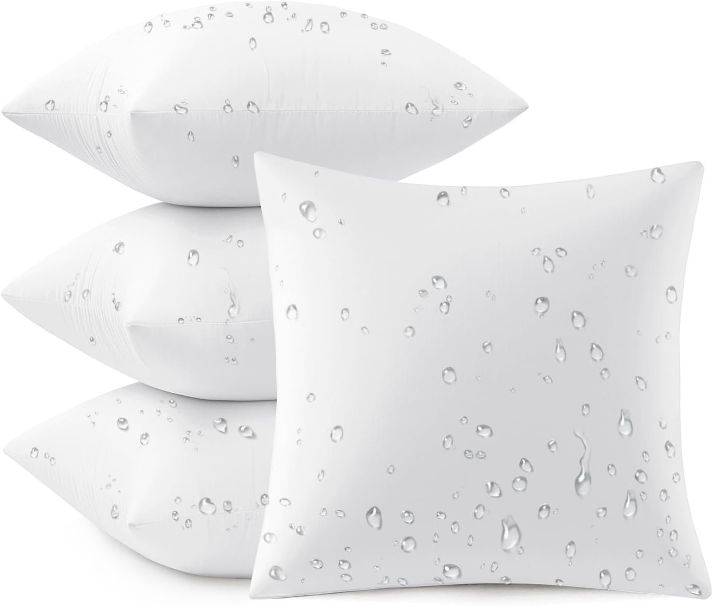 MIULEE Outdoor Pillow Inserts 18×18 Pack of 4 | Waterproof Throw Pillow Inserts Decorative 100% Virgin Fibers Filling for Patio Sofa Couch