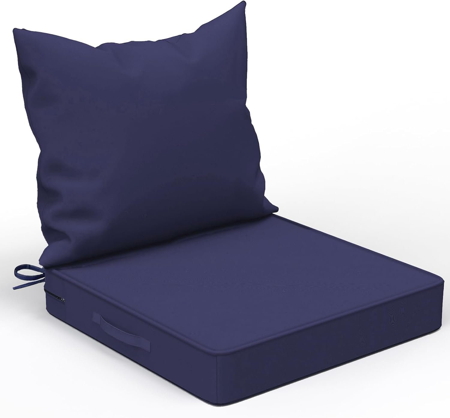 COZEER Patio Chair Cushions 24×24 Inch, Waterproof Fade Resistant Outdoor Cushions for Patio Furniture, Edge Binding Design with Handle, Adjustable Straps & Hook and Loop Fastener