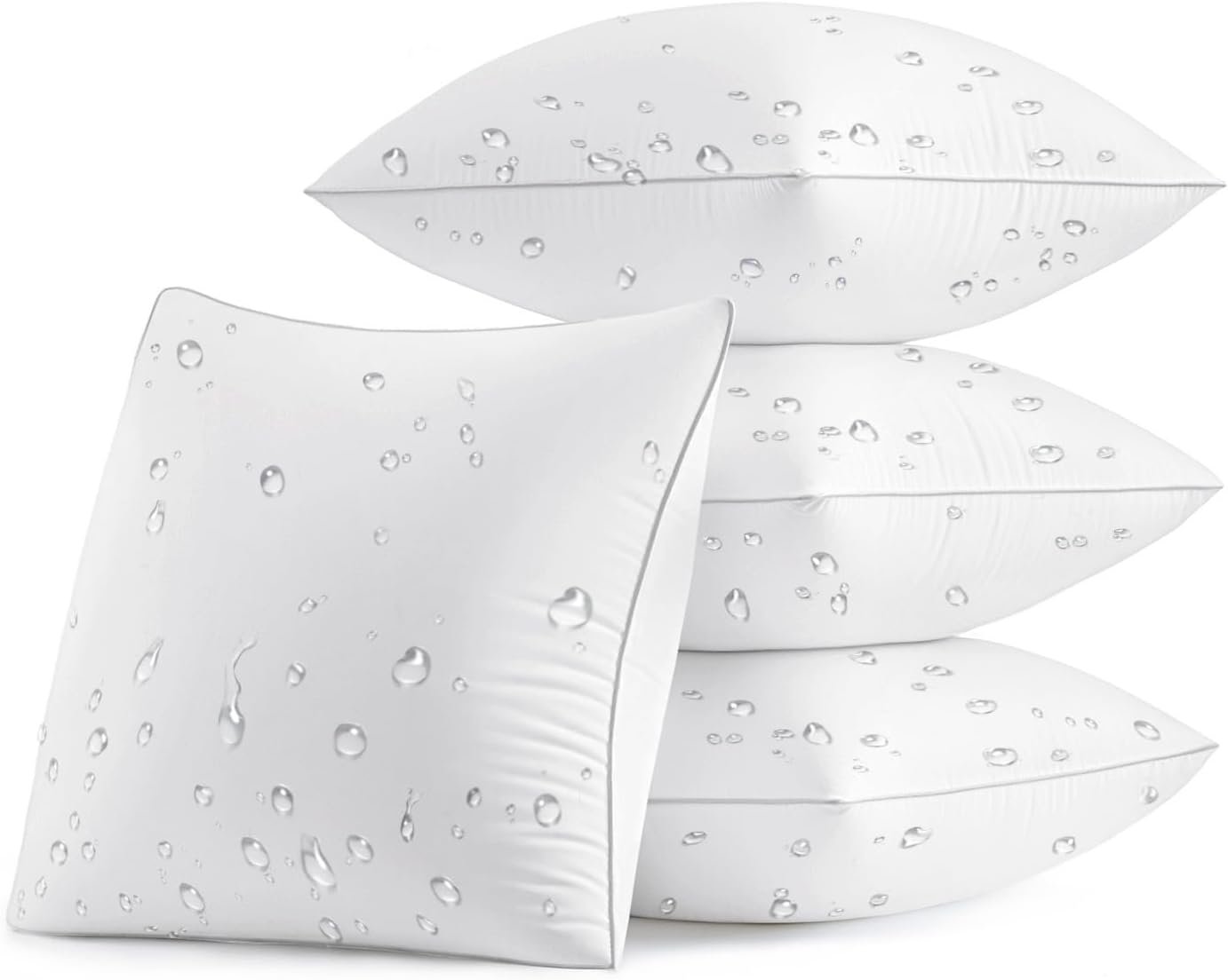 MIULEE Pack of 4 18×18 Outdoor Pillow Inserts, Waterproof Decorative Square Throw Pillow Inserts for Patio Sofa Garden Porch Couch