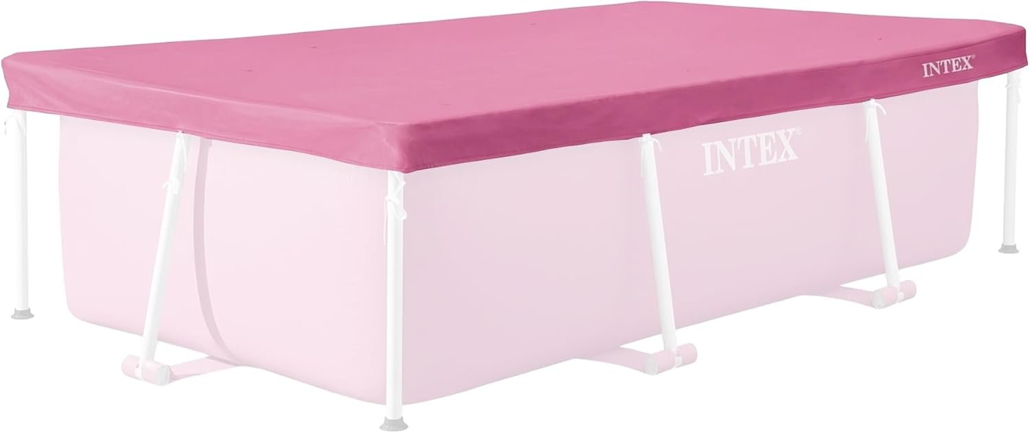 INTEX 28027E Pool Cover: for 7ft x 5ft Rectangular Metal Frame Pools – Includes Rope Tie – Drain Holes – 12in Overhang – Snug Fit