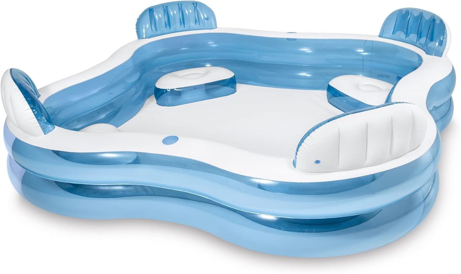 Doukedge Family Swimming Pool, Inflatable Large Swim Center with 4 Built-in Seats for Children Adults, Thick Kiddie Paddling Pool for Summer Party Supply