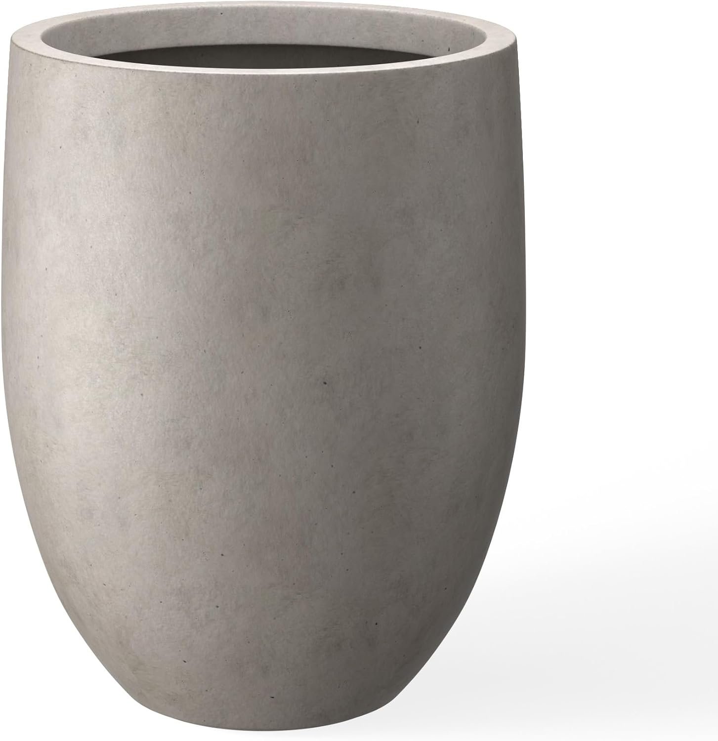 Kante 21.7″ H Weathered Concrete Tall Planter, Large Outdoor Indoor Decorative Pot with Drainage Hole and Rubber Plug, Modern Round Style for Home and Garden