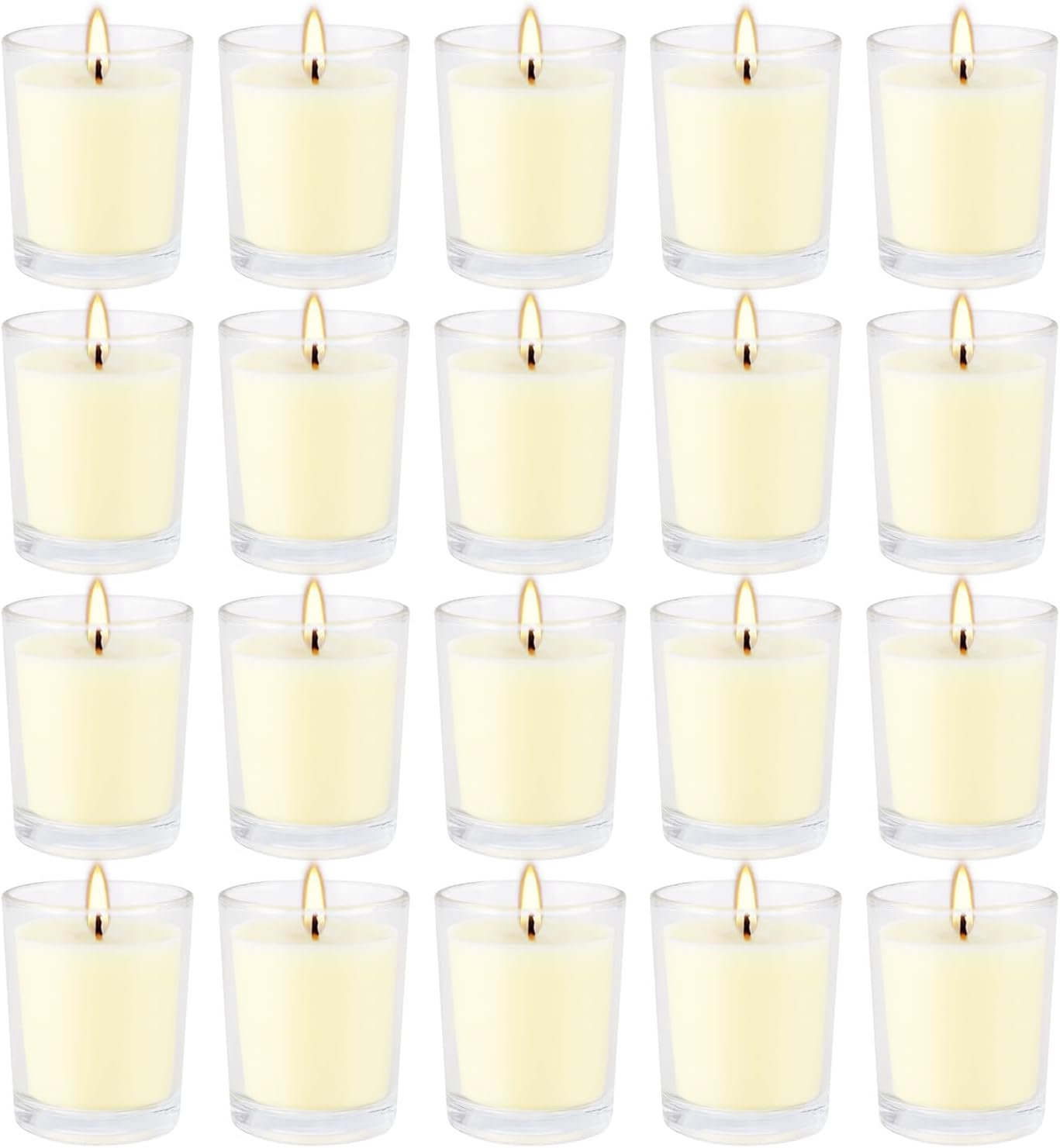 Set of 20 x 2.0 oz Votive Citronella Candles in Glass Cup Decorative Candle Yellow Citronella Tea Lights Indoor Outdoor Patio Scented Candles Bulk…