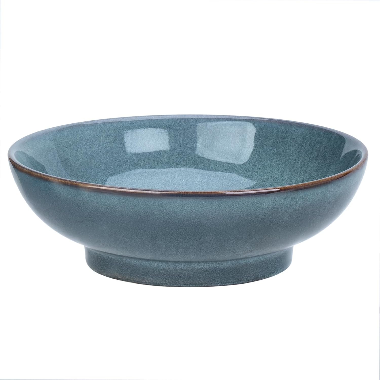 10″ Decorative Bowl,Ceramic Fruit Bowl for Kitchen Counter,Coffee Table, Dining Room,Table Centerpiece Bowel,Entryway Key Holder & Jewelry Organizer (Ocean Blue)
