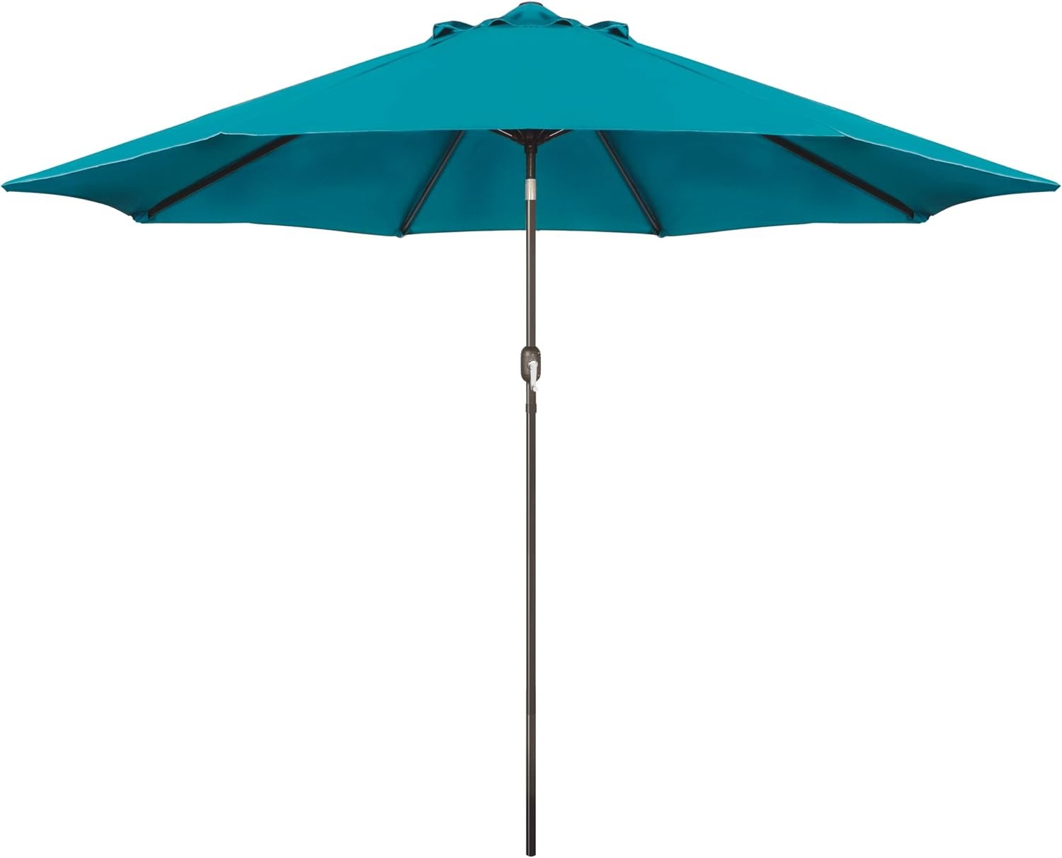Blissun 9′ Outdoor Patio Umbrella, Outdoor Table Umbrella, Yard Umbrella, Market Umbrella with 8 Sturdy Ribs, Push Button Tilt and Crank