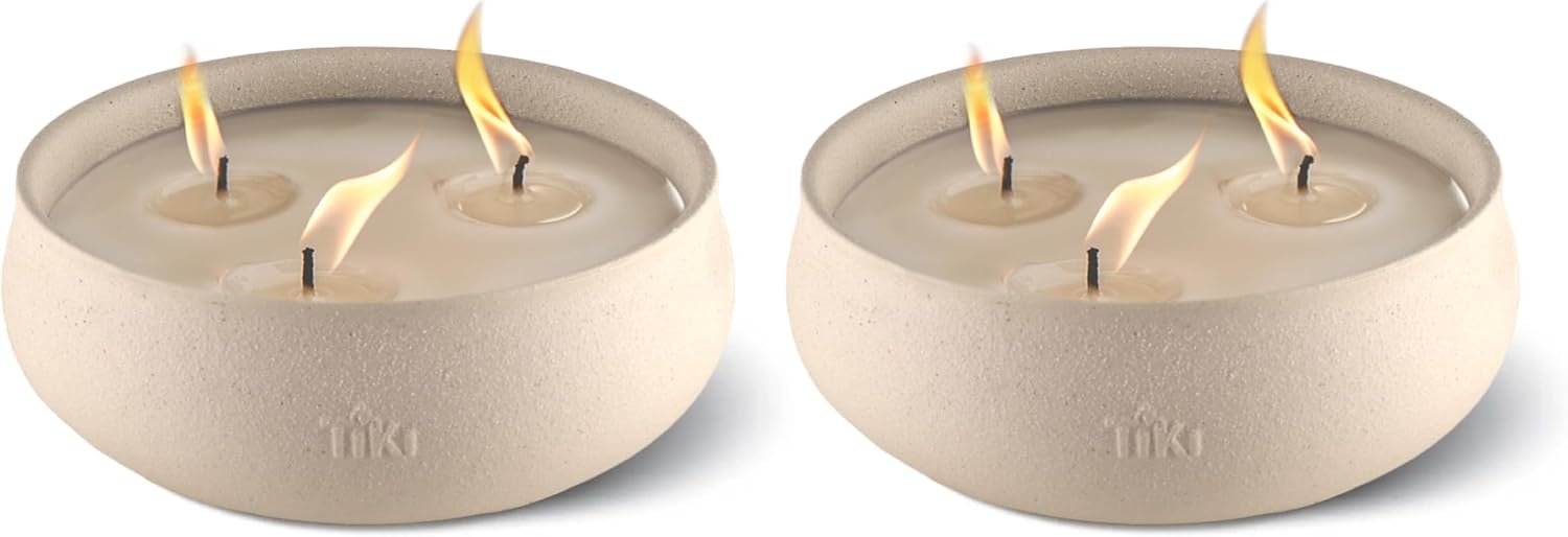 TIKI Citronella Concrete Candle 2 Pack Outdoor Tabletop Décor