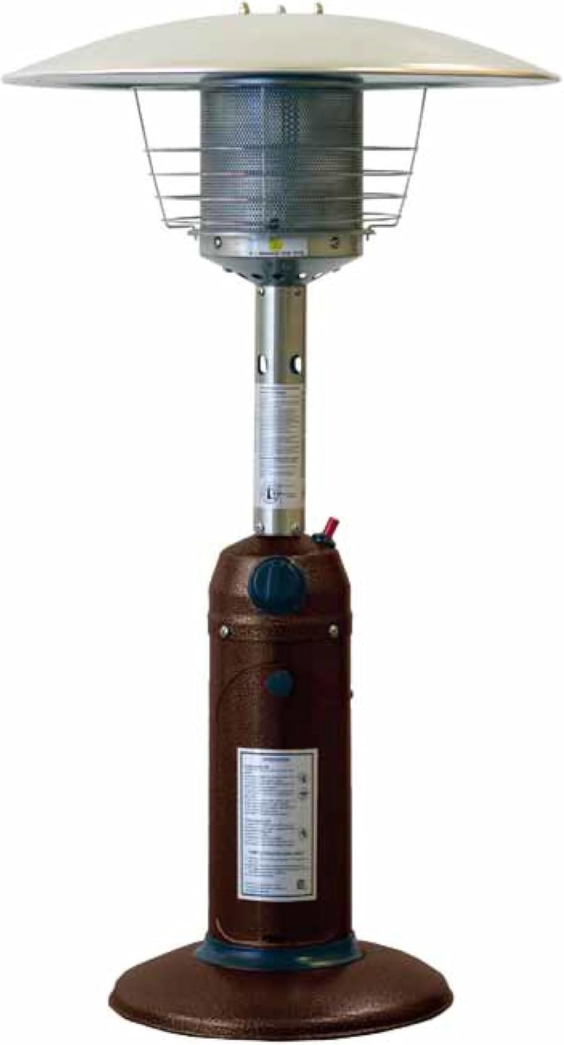 Portable Tabletop Patio Heater, 11000BTU, Propane Outdoor Heater, Variable Control, Anti-tilt Protection, Flameout Protection, Hammered Bronze