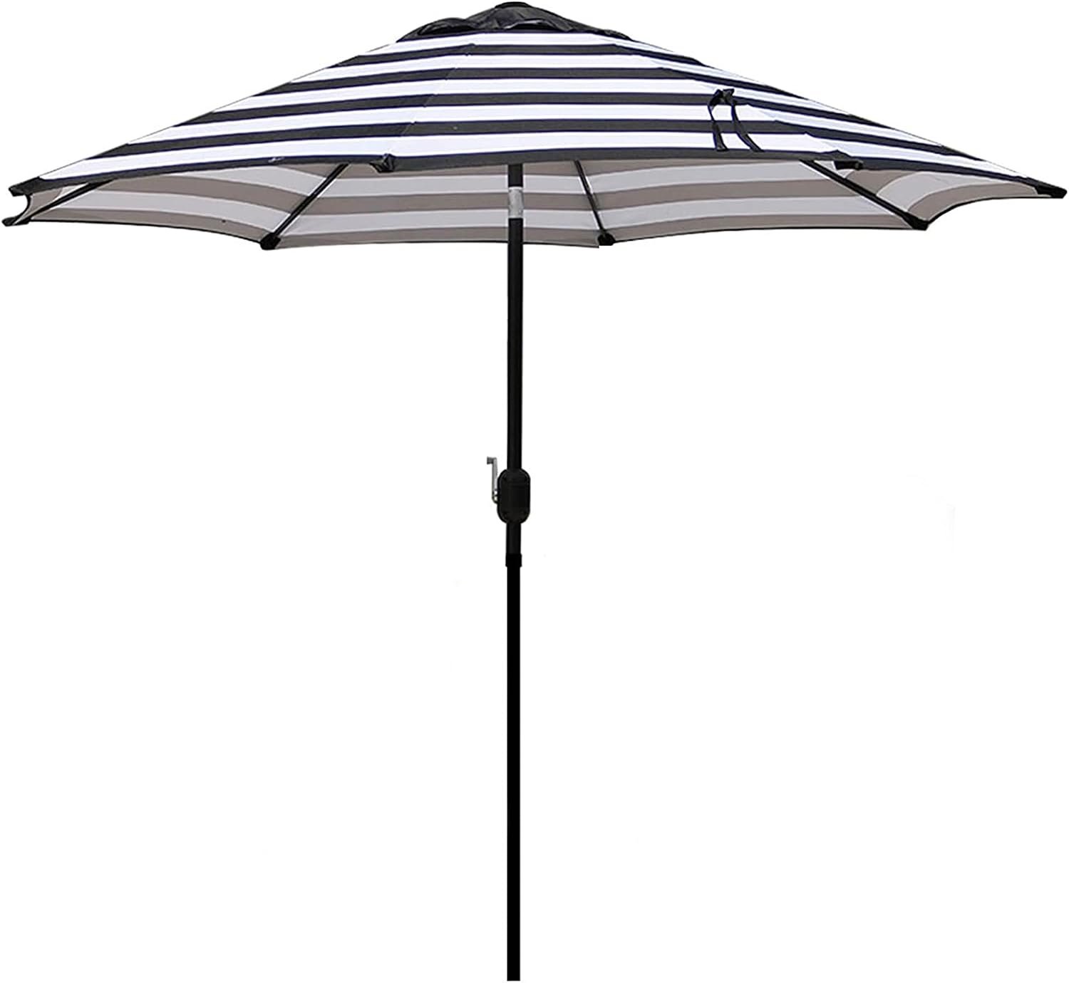 Blissun 9′ Outdoor Patio Umbrella, Outdoor Table Umbrella, Yard Umbrella, Market Umbrella with 8 Sturdy Ribs, Push Button Tilt and Crank