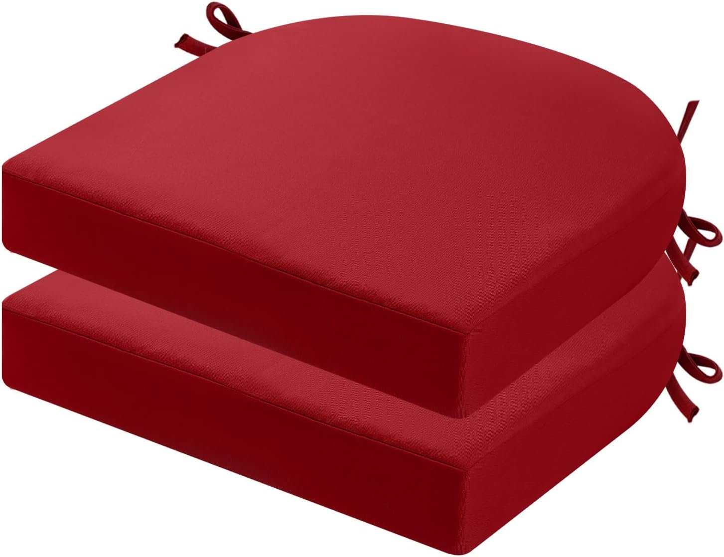 idee-home Outdoor Chair Cushions Set of 2, 19 x 19 Outdoor Seat Cushions | Patio Chair Cushions for Outdoor Furniture Waterproof with Ties, Outdoor Seat Cushion, Patio Chair Pads Dining Chair