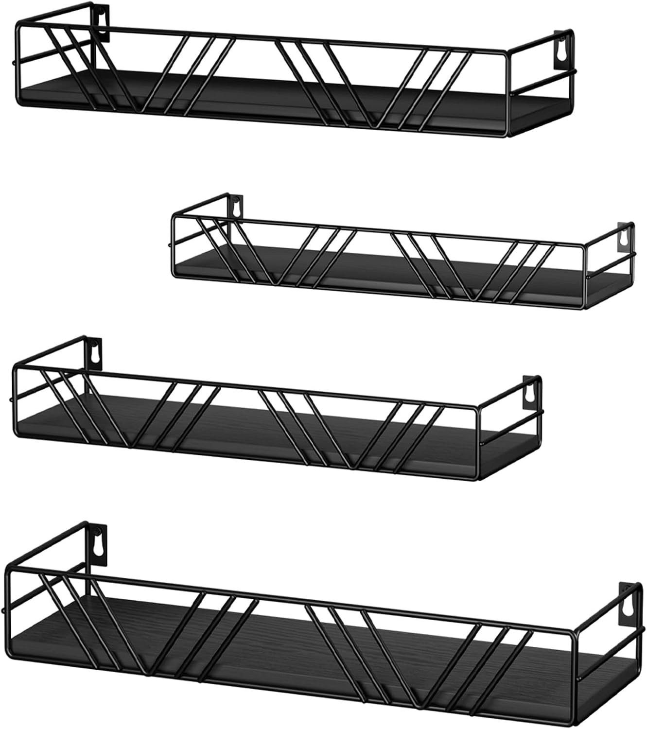 Amaoot Floating Shelves for Wall Set of 4, Different Sizes Mounted Wood Floating Shelf, Wall Shelves for Living Room,Bedroom, Bathroom, Kitchen, Farmhouse Decor, Office