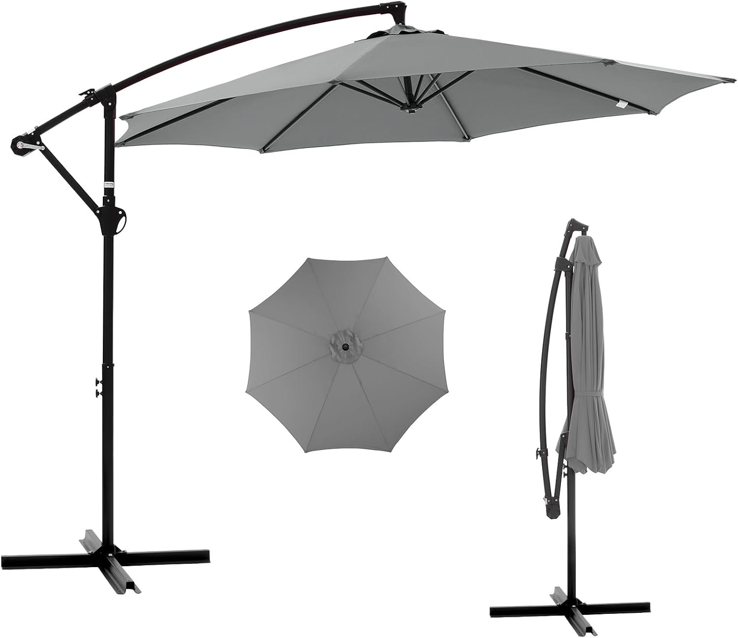 NEWBULIG 10FT Patio Umbrella, Cantilever Umbrella, UV Protection, Red | Outdoor Patio Table Umbrella, Fade Resistant Fabric, Easy Tilt Adjustment for Pool, Deck, Garden, Backyard