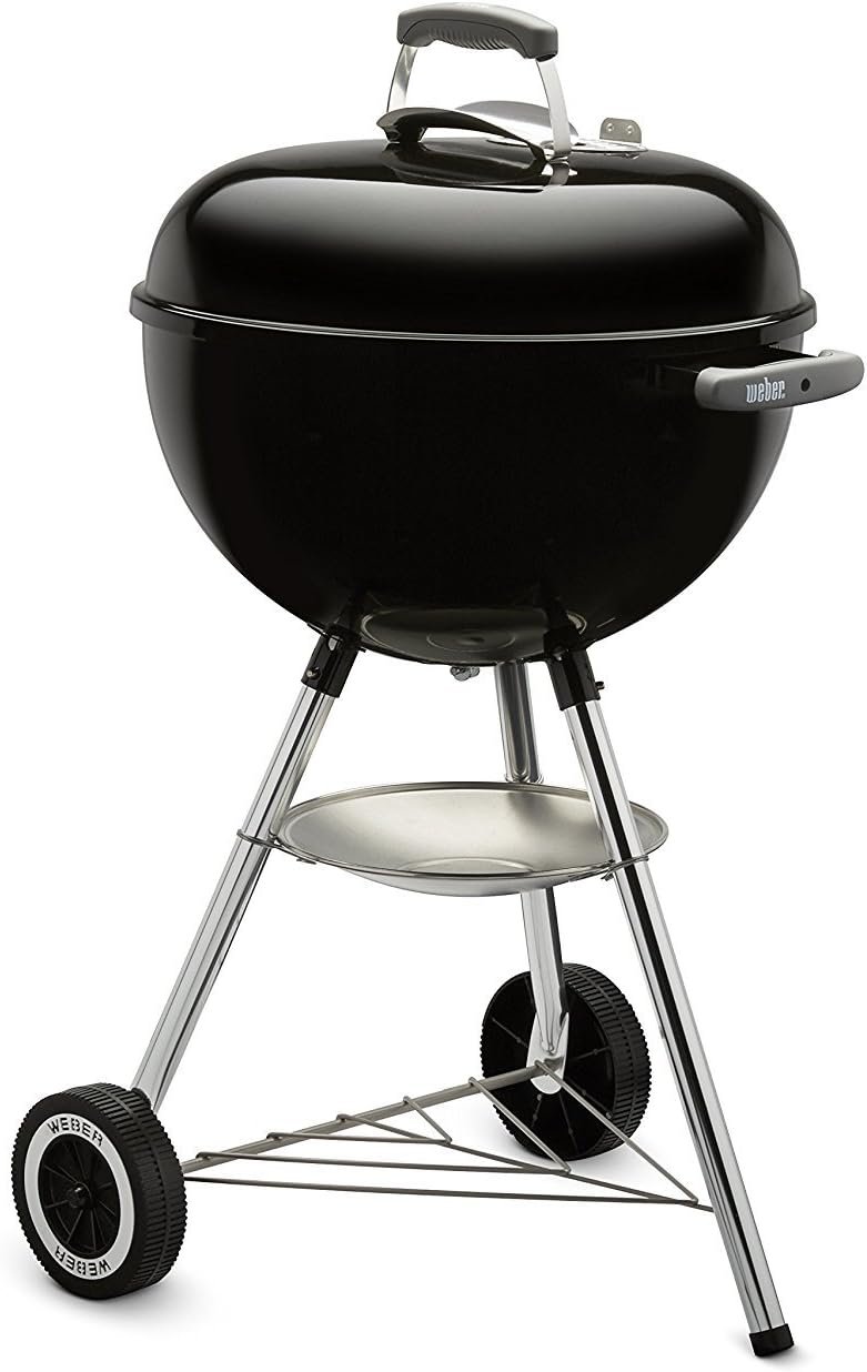 Weber Original Kettle Charcoal Grill, 18-Inch, Black – Classic Outdoor BBQ Grill with One‑Touch™ Cleaning System & Precise Temperature Control Dampers