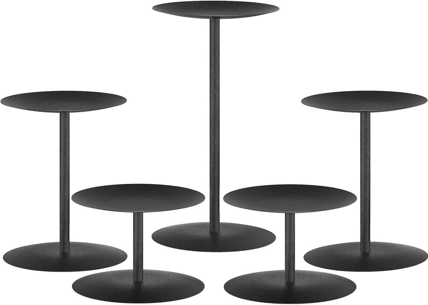Smtyle Candle Holders for Pillar Candles – Matte Black Christmas Decorations Indoor, Perfect Centerpieces for Tables, Elegant Gift for Home Decorator & Minimalist