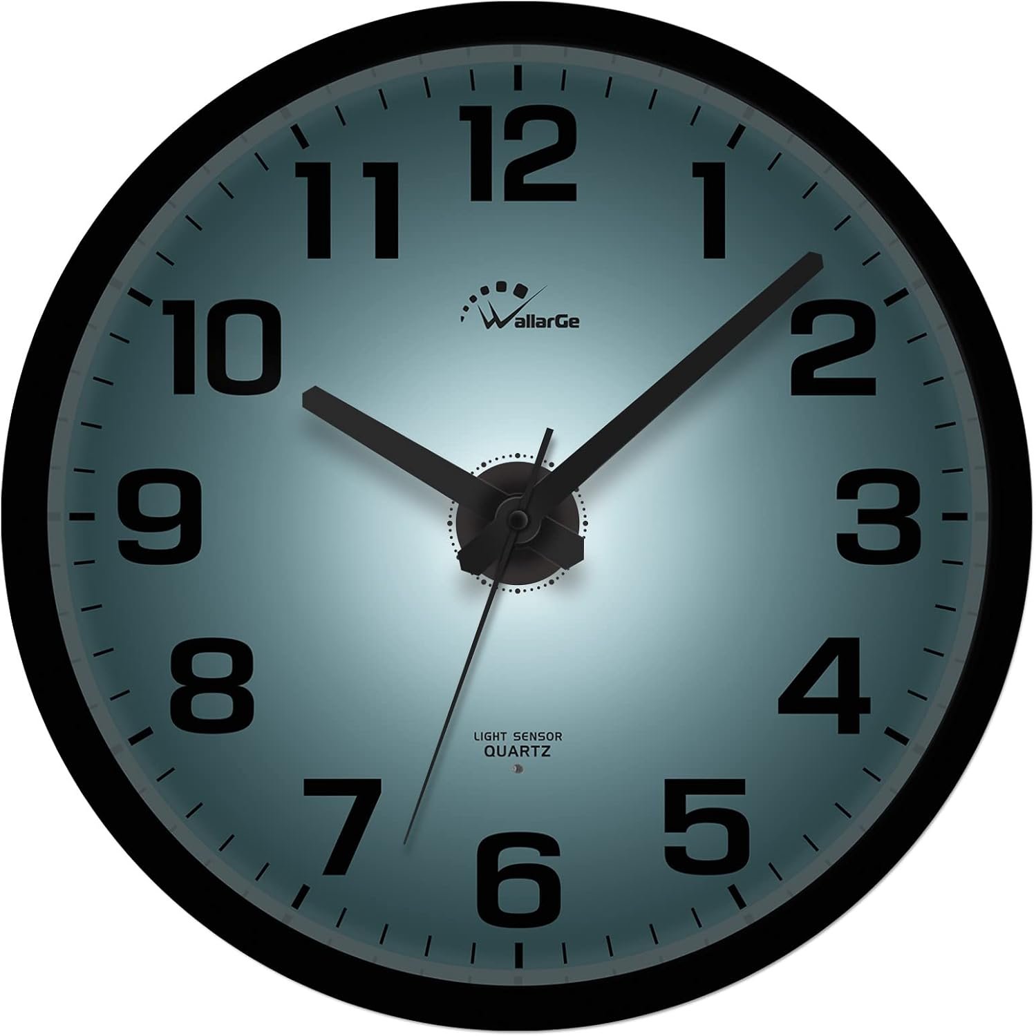 WallarGe Night Light Wall Clock for Bedroom, 12 Inch | Silent, Lighted up Glow in the Dark, Battery Operated, Easy to Read Large Digital Display