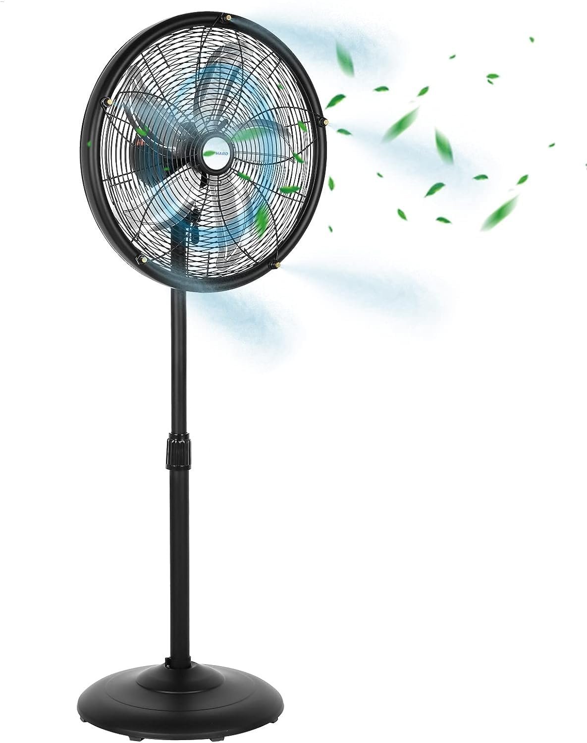 BILT HARD 18″ Oscillating High-Velocity Outdoor Pedestal Misting Fan, 3-Speed Patio Fans for Outside, Adjustable Height, 120° Oscillation, Waterproof, Industrial Fan for Outdoor- UL Listed Black