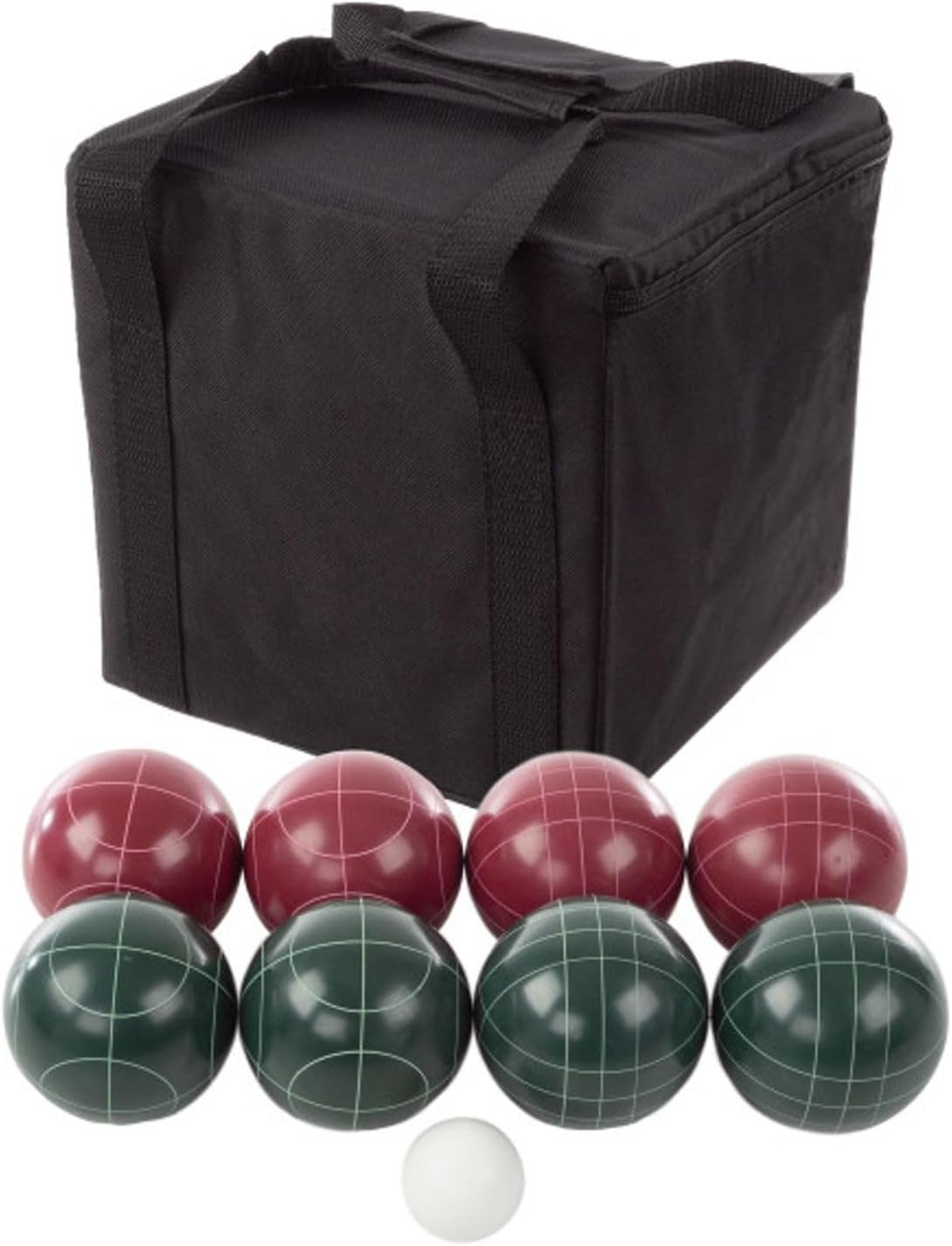 Bocce Ball Set Regulation Size – Lawn Game for Backyard or Beach – Includes Red and Green Bocce Balls, Pallino, and Carrying Case by Trademark Games