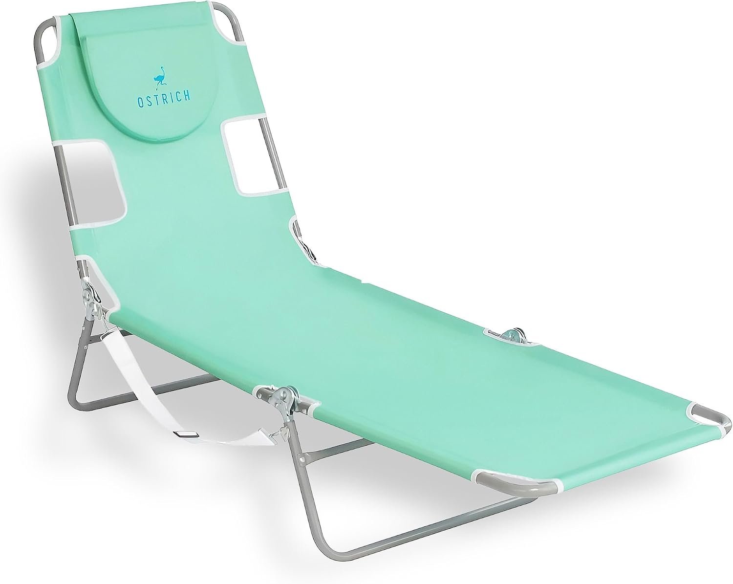 Ostrich The Original Chaise Lounge 72 x 22 Inch Portable Reclining Lounger | Outdoor Patio, Beach, Lawn, Camping, or Pool Tanning Chair, Teal