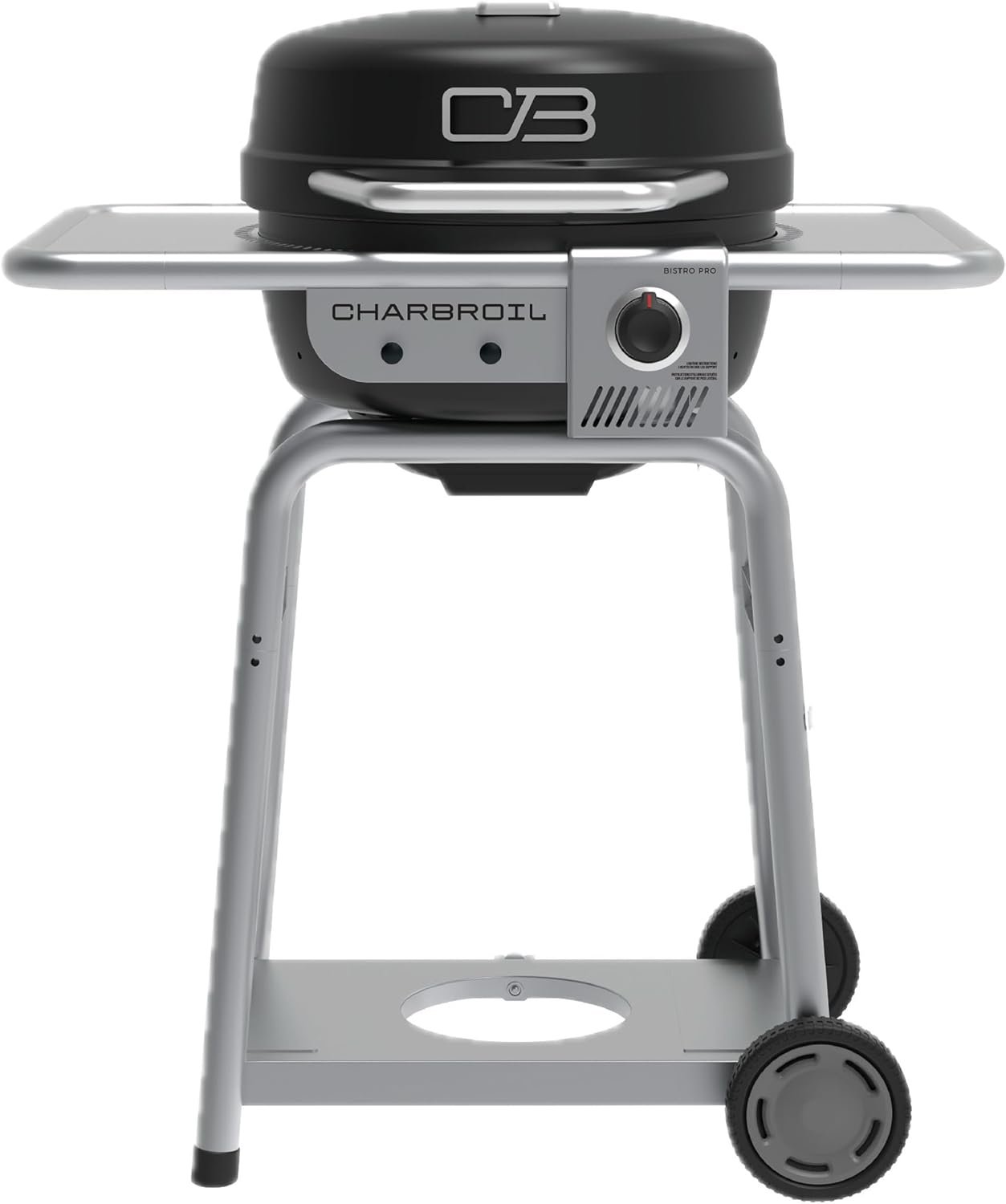 Charbroil Bistro Pro 2-in-1 Gas & Charcoal Grill with 240 Sq. In. Cooking Space, Compact Black Grill for Patio & Balcony