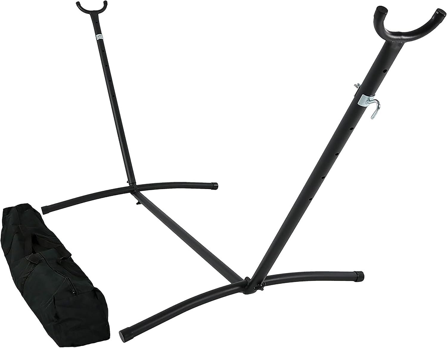 Sunnydaze Brazilian Portable Steel Hammock Stand for Outside with Carrying Case – 400-Pound Capacity Hammock Frame – Black Finish