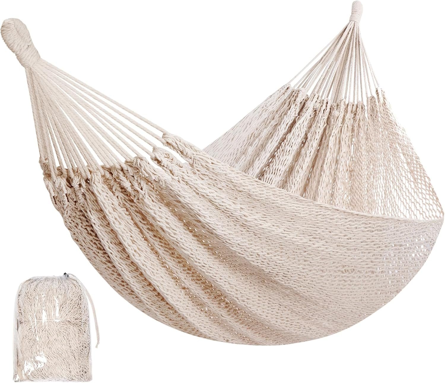 Handwoven Mayan Hammock – Portable Family Hammock with Carry Bag Matrimonial Size Multi-Color Handmade Hammock for Travel Camping Backyard, Porch, Outdoor or Indoor Use