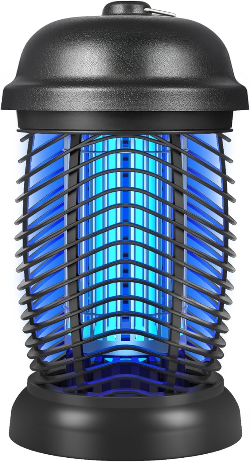 Bug Zapper Outdoor, 4200V Electric Mosquito & Fly Zapper, Black | Covers Up to 1/2 Acre, Fly Traps for Patio Backyard, 3 Prong Plug, 90-130V ABS Plastic Outer, Mosquito Killer