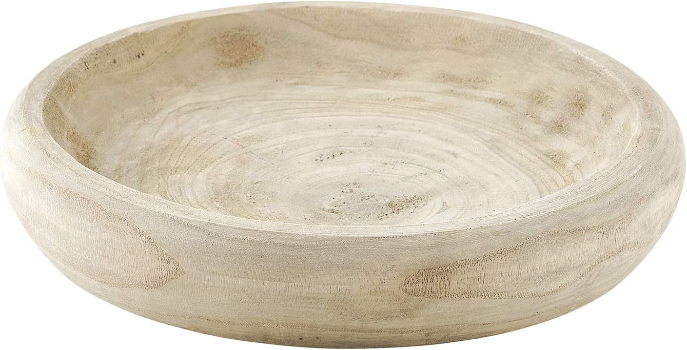 Santa Barbara Design Studio Wood Serving Bowl, Hand Carved Paulownia Wood Fruit Bowl/Decor, 11.5″ Large, Natural | Hand Carved Dinnerware, Paulownia Wood Material, Kitchen Decor, Display Food Dish, Serving Container
