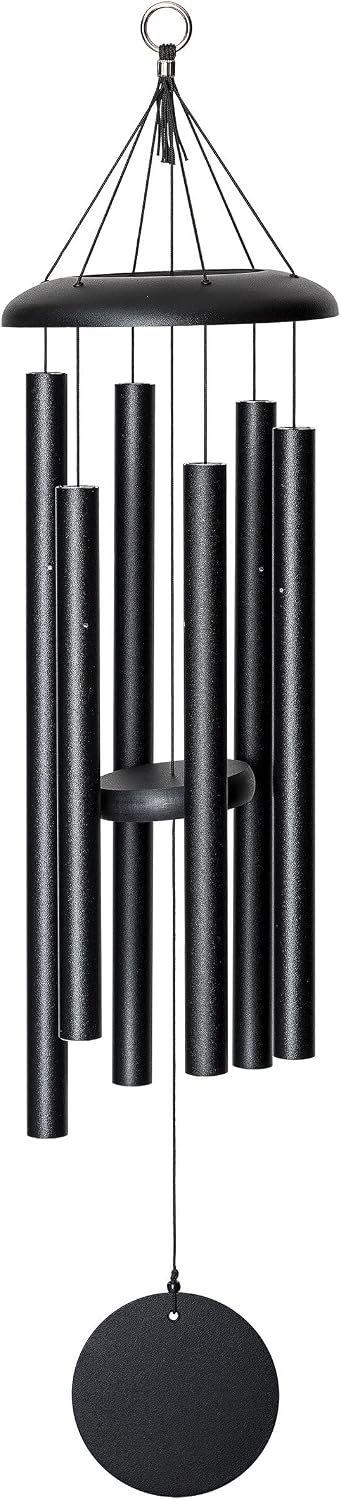Corinthian Bells 36 Inch Black Large Metal Wind Chimes for Outside, Modern Outdoor Wind Chime, Made in USA