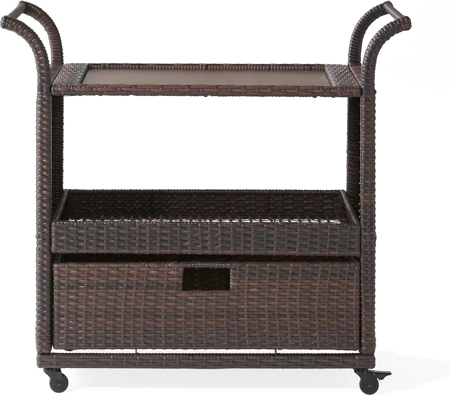 Christopher Knight Home Corona Outdoor Wicker Bar Table Cart, Multibrown