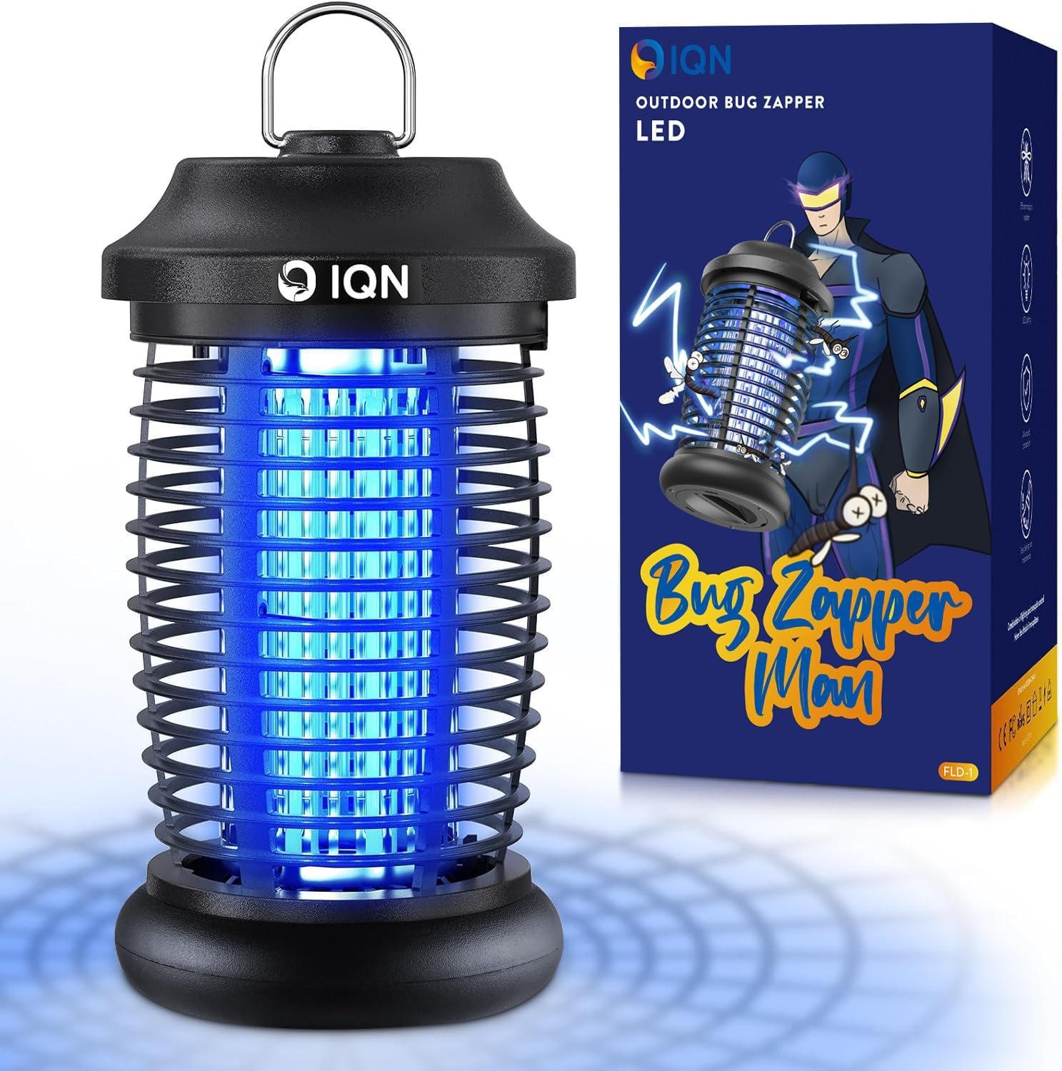Bug Zapper Outdoor,15w Electric Mosquito Zapper with LED Light for Indoor,4200V Insect Fly Zapper Waterproof with 8.92ft Power Cord,Fly Trap Outdoor for Home,Patio,Backyard,Garden,Camping