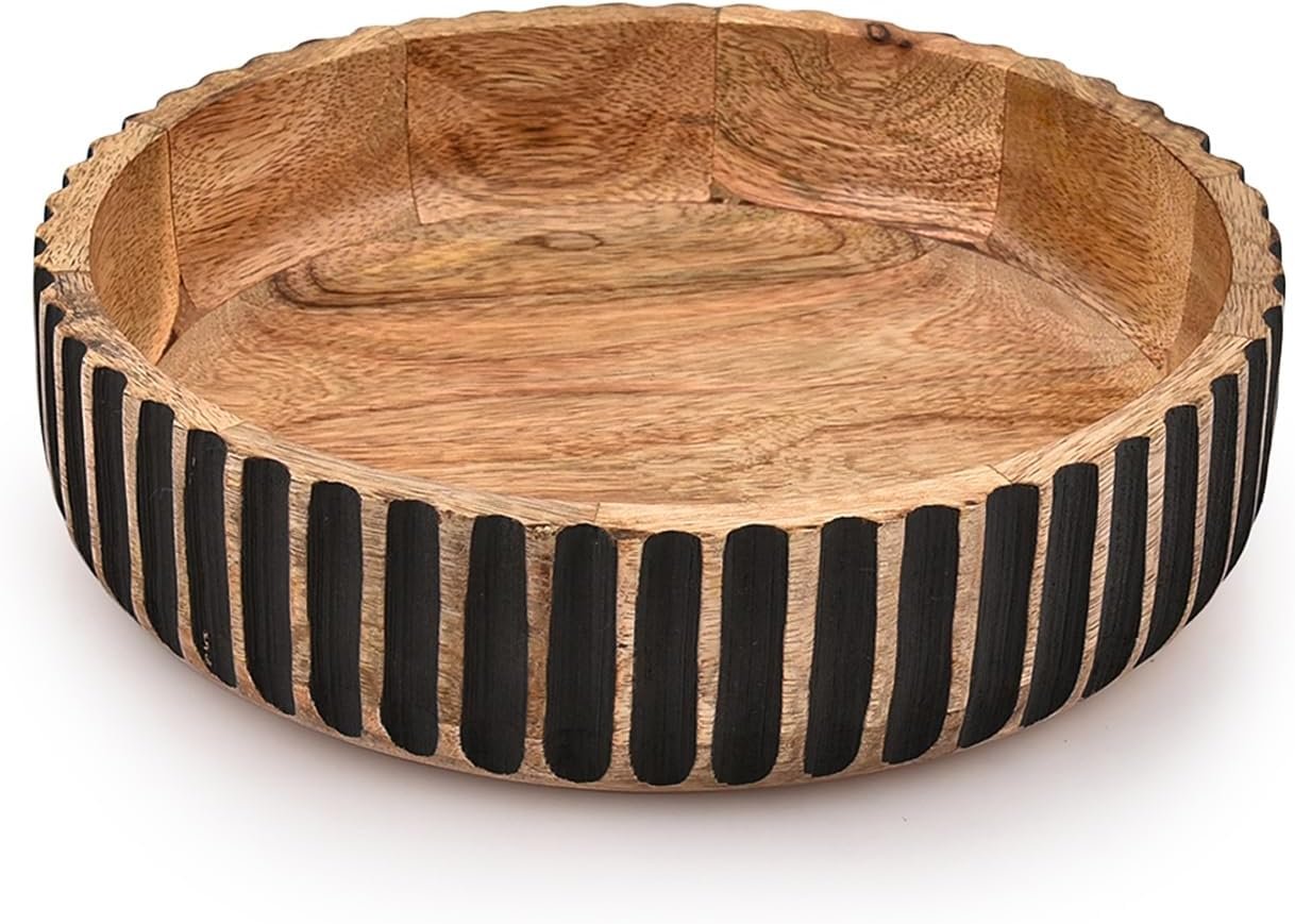 Decorative Bowl MANGO WOOD Decorative Bowls for Home Decor – Organic Modern Home Decor Bowl Key Bowl, Candy Bowl, Smudge Bowl (10″ X 10″ X 2.5”)