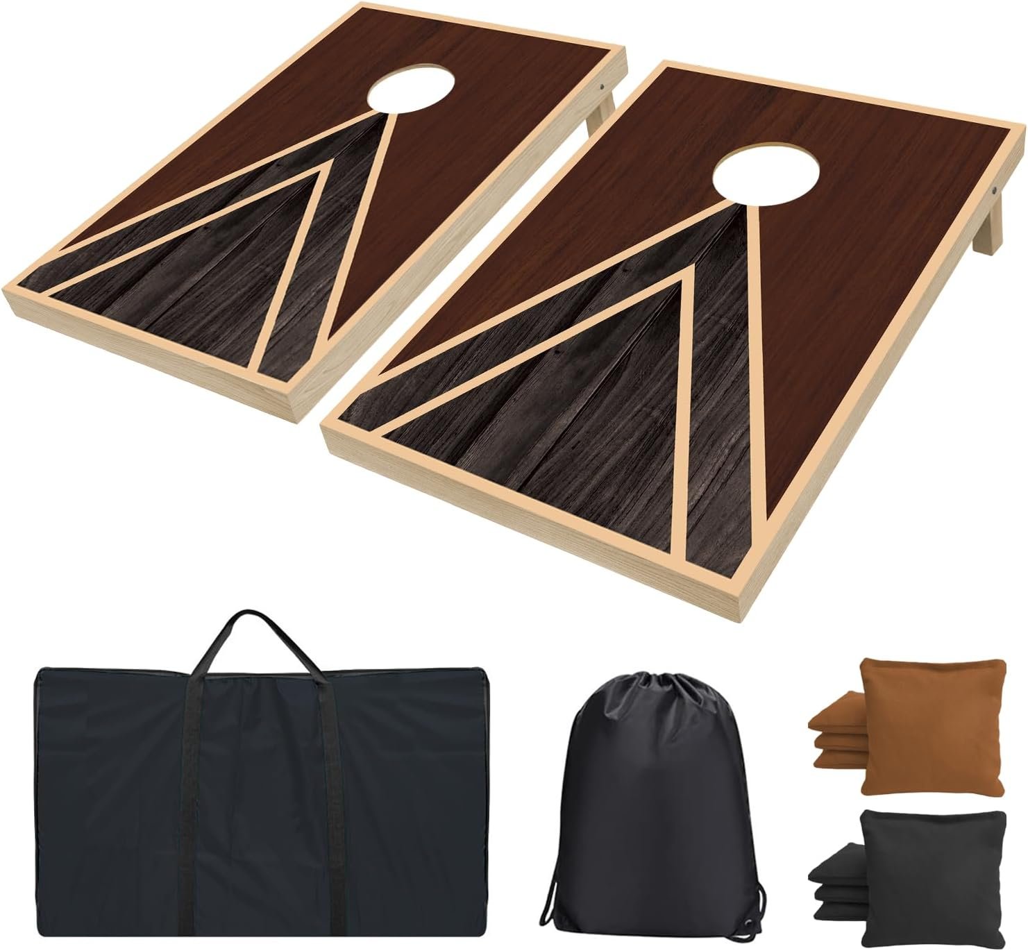 Cornhole Boards Set – Regulation Size 4×2/3x2ft Solid Wood Corn Hole Game Set with 8 Bean Bags and 2 Cornhole Boards – Perfect for Outdoor Game