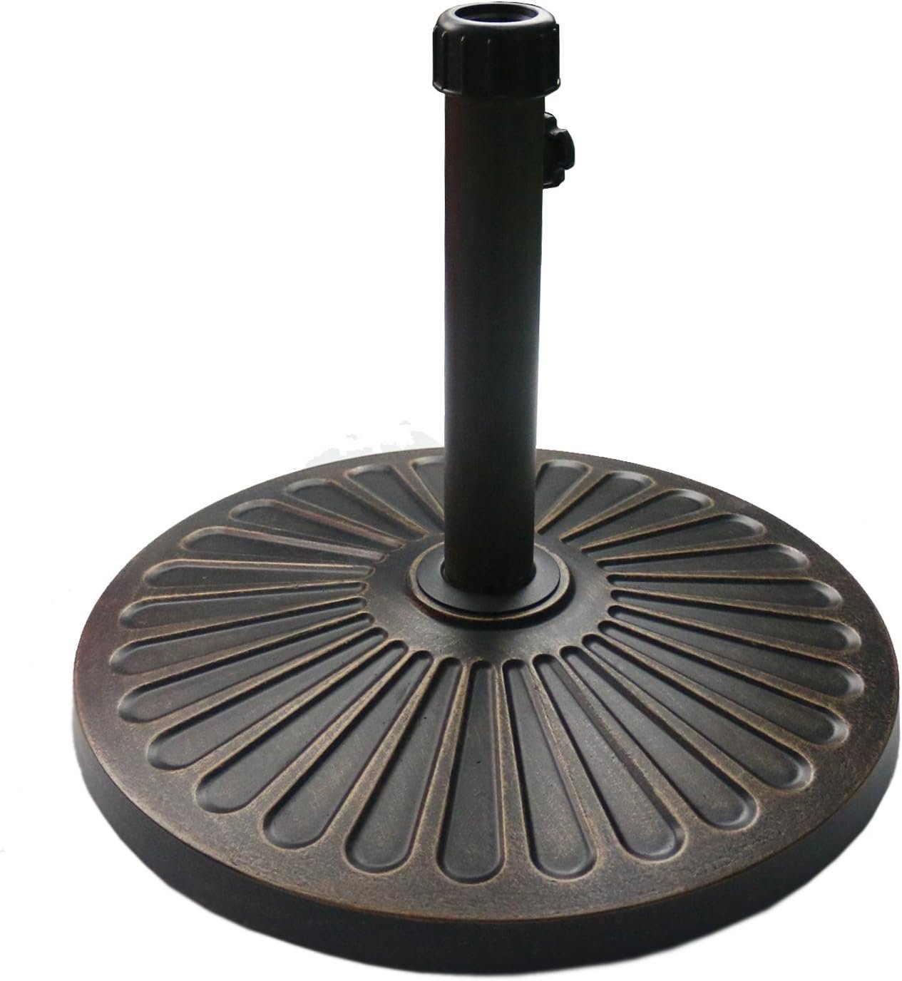 Sunnyglade 18″ 30.2-lbs Heavy Duty Round Antiqued Umbrella Base for Patio, Outdoor – Bronze