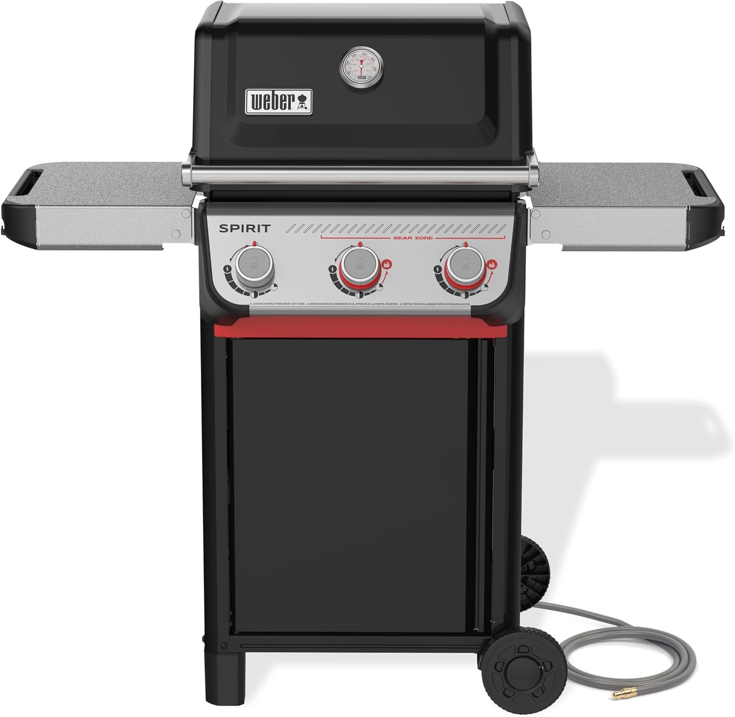 Weber Spirit E-325 Natural Gas Grill for Outdoor Cooking and BBQ, 3 Boost Burners, Black – Porcelain-Enameled Cast-Iron Grates, Sear Zone