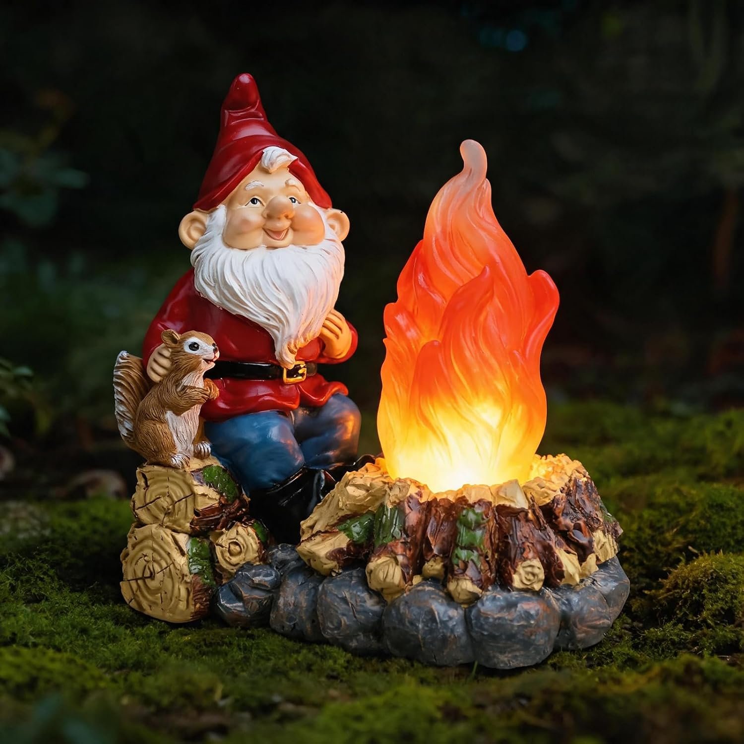 Solar Light-Up Garden Gnome Statue – Waterproof Outdoor Decor for Garden, Yard, Porch Patio Lawn Balcony,Decorations for Families and Holiday Enthusiasts for Women,Grandma, Housewarming